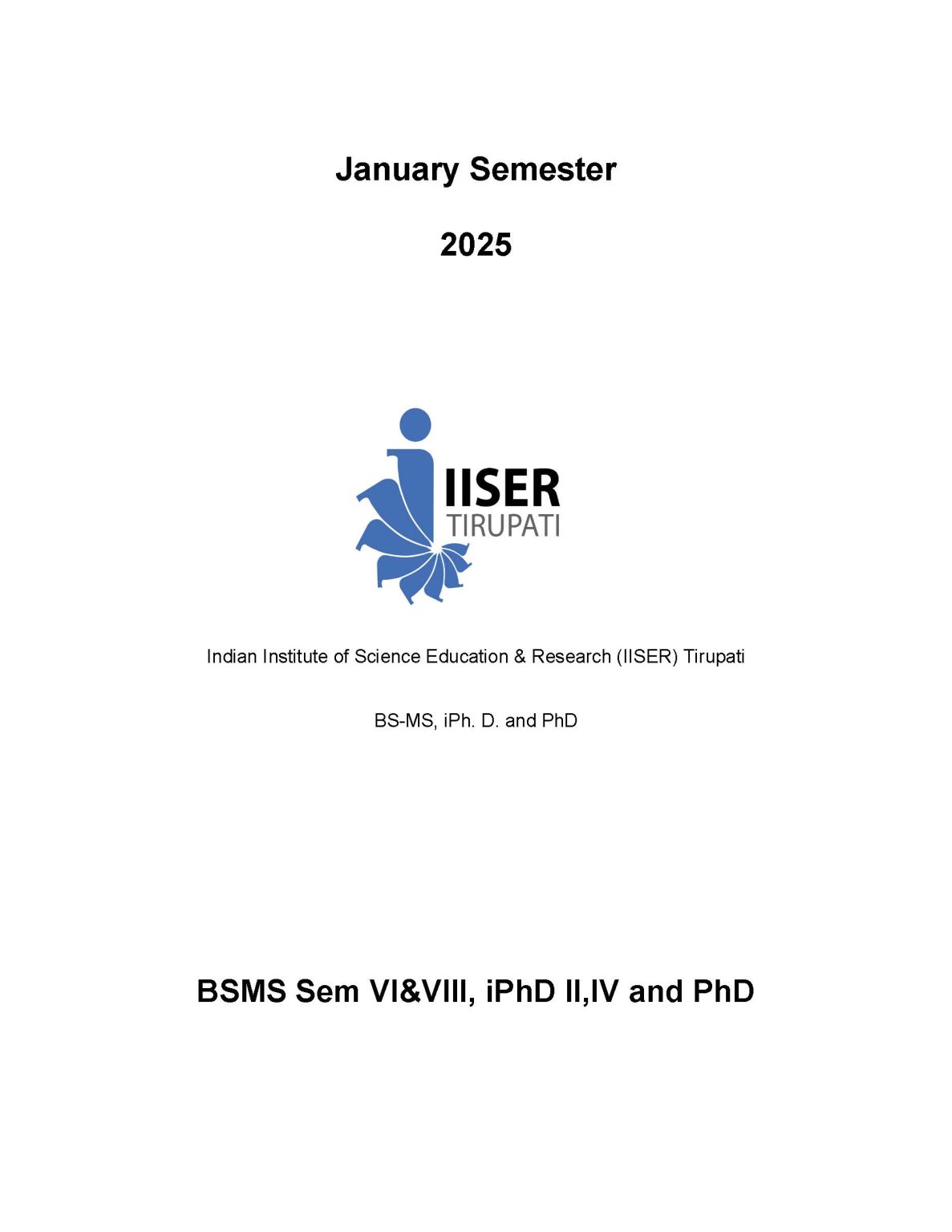 Courses Offered IISER Tirupati